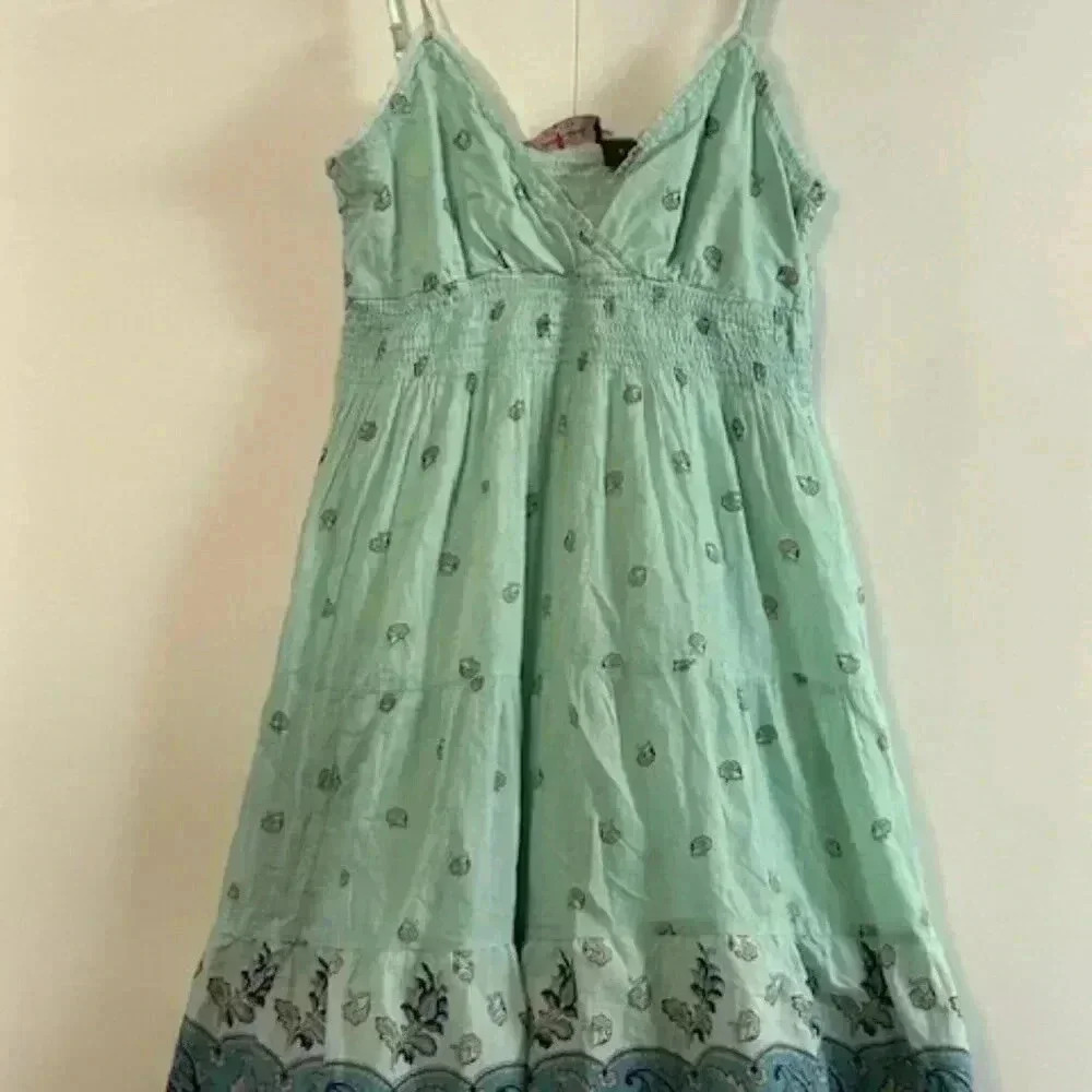 Teal and Aqua Boho Summer Dress Size M